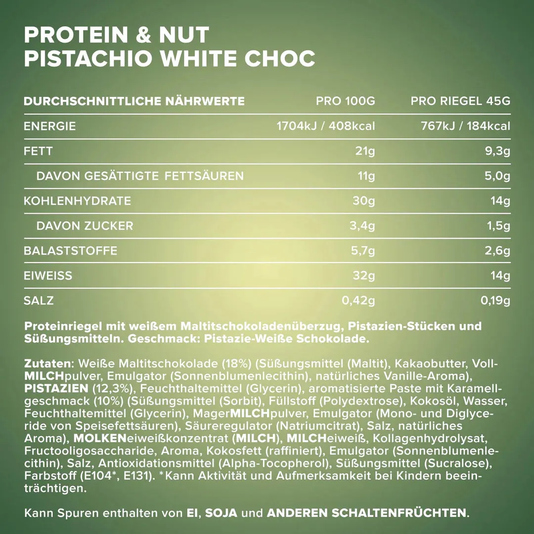 Iron Maxx Protein & Nut Proteinriegel Pistachio White Choc 12 x 45 g