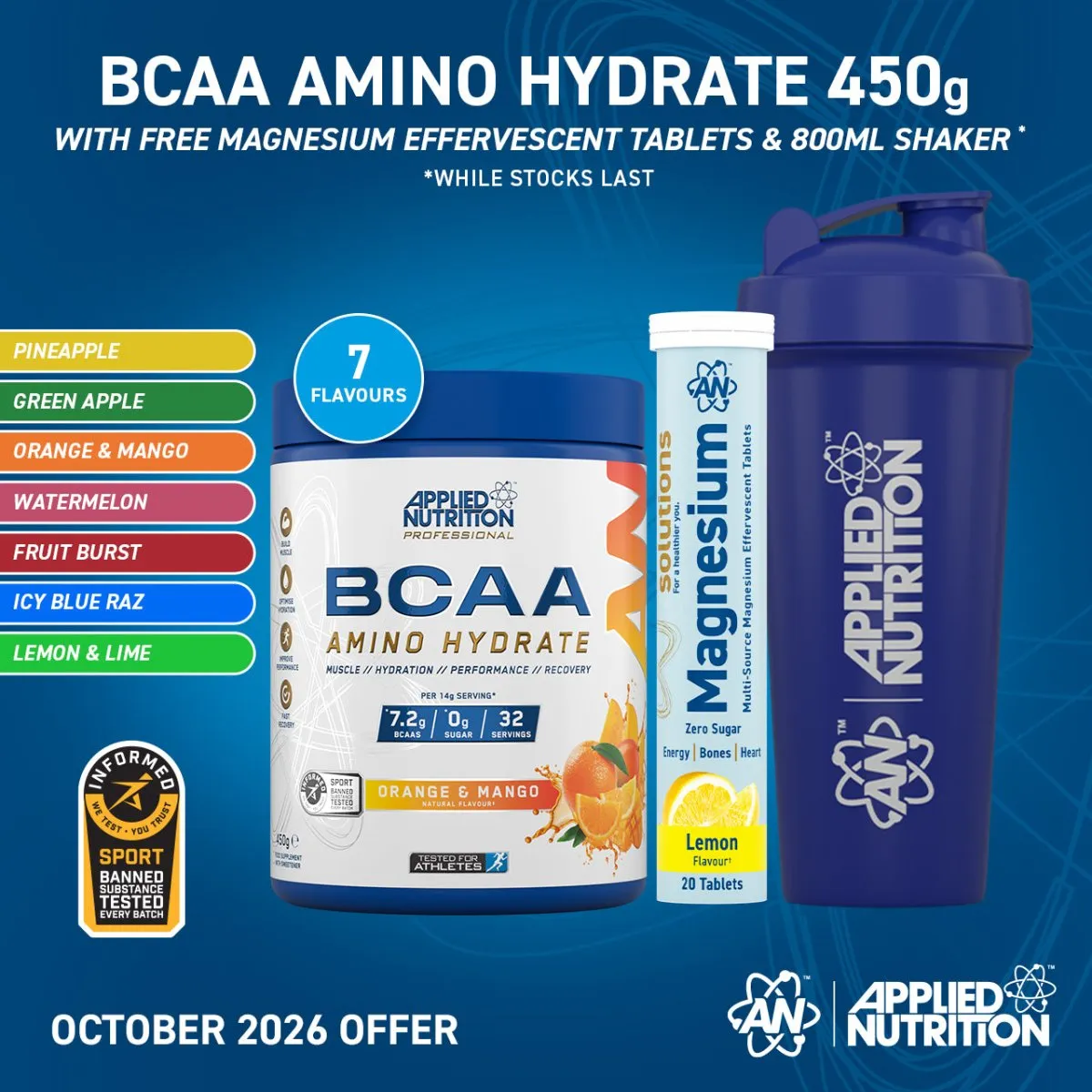 Applied Nutrition BCAA Amino Hydrate Pulver 450 g zuckerfrei