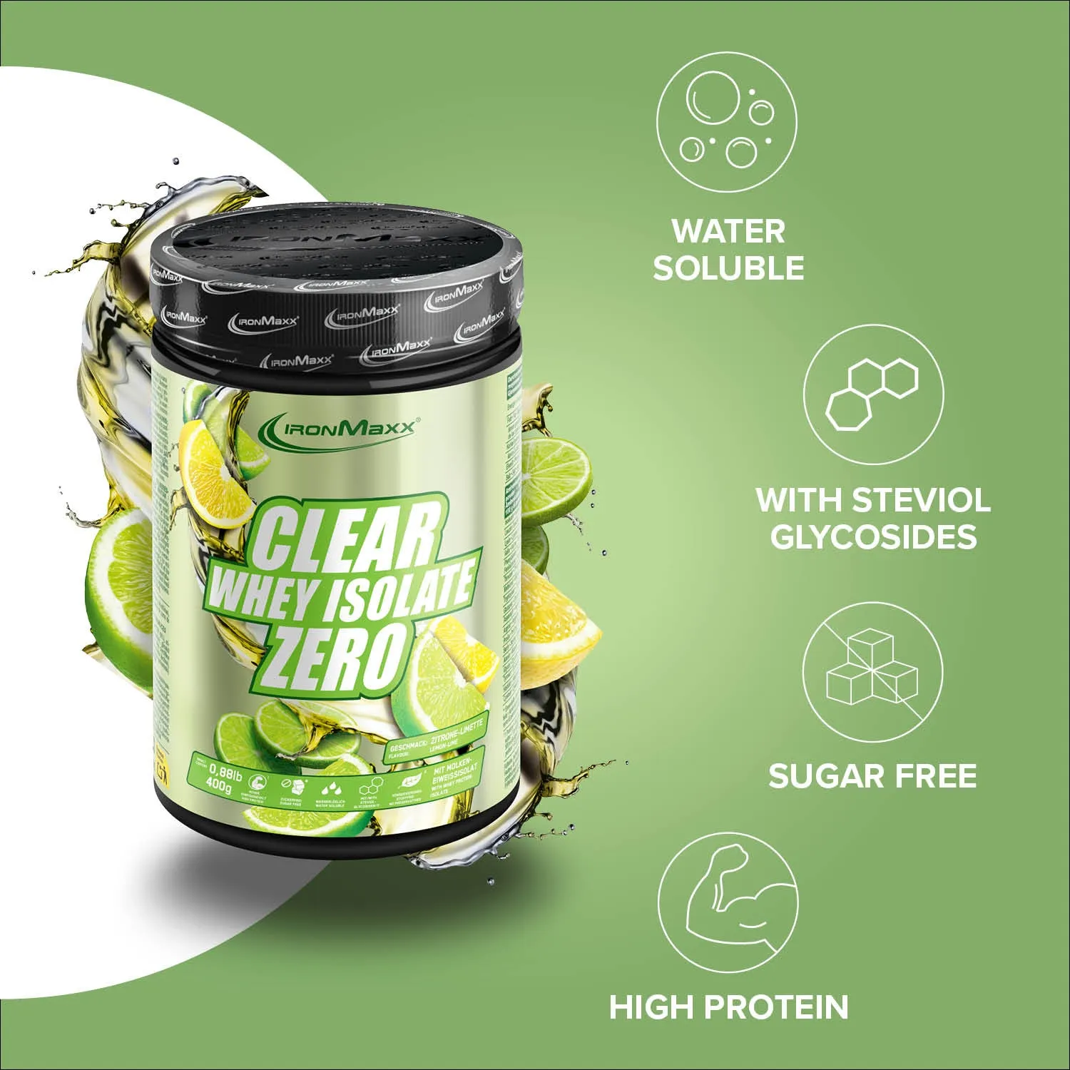Iron Maxx Clear Whey Isolate ZERO Clear Whey 400g Lemon Lime