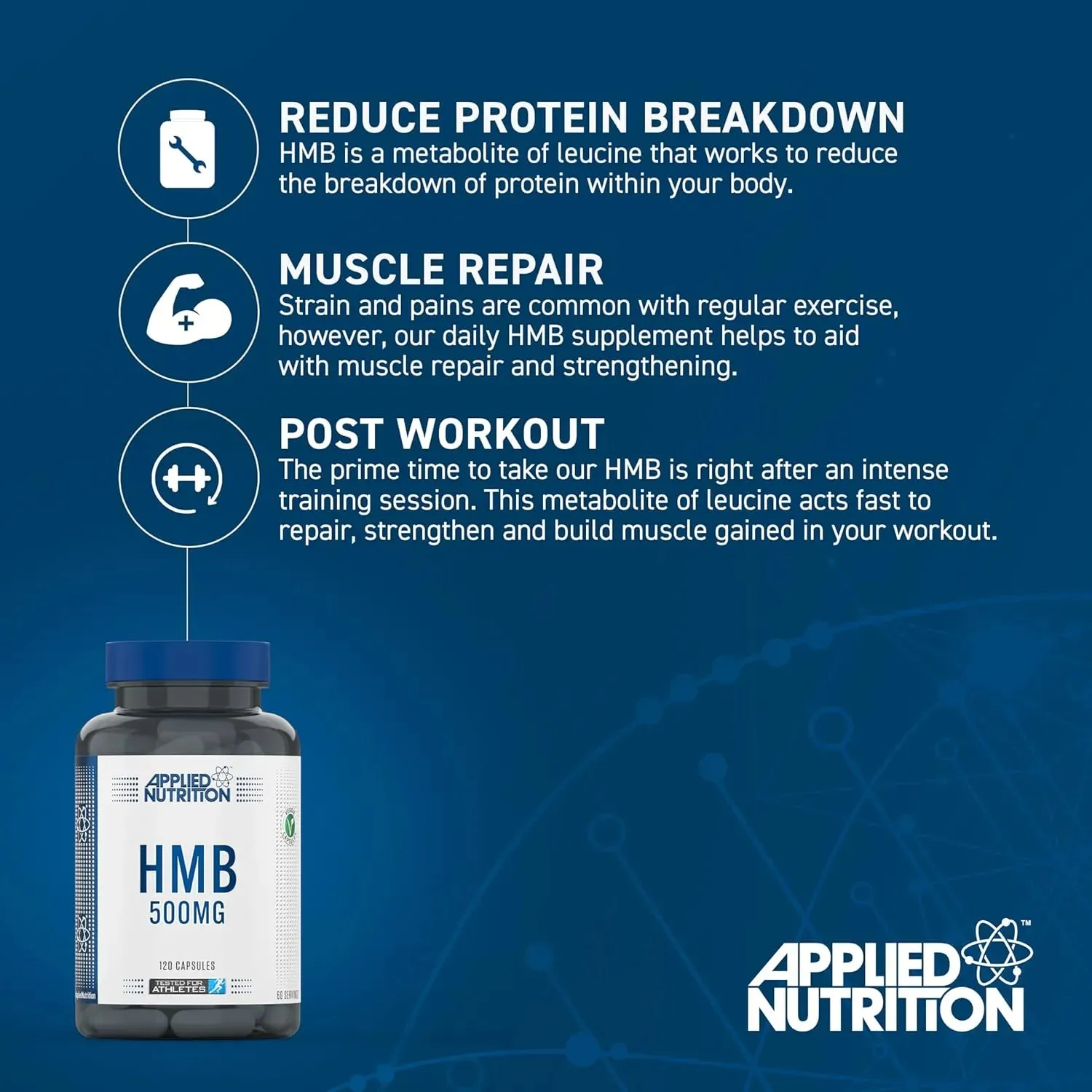 Applied Nutrition HMB 500 mg Kapseln 120 Stück vegan