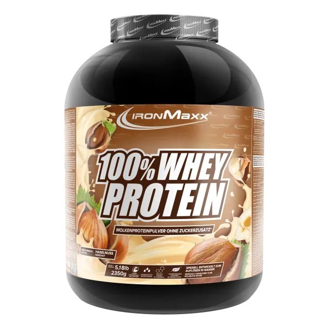 Iron Maxx 100% Whey Protein Proteinpulver Haselnuss 2350 g zuckerfrei