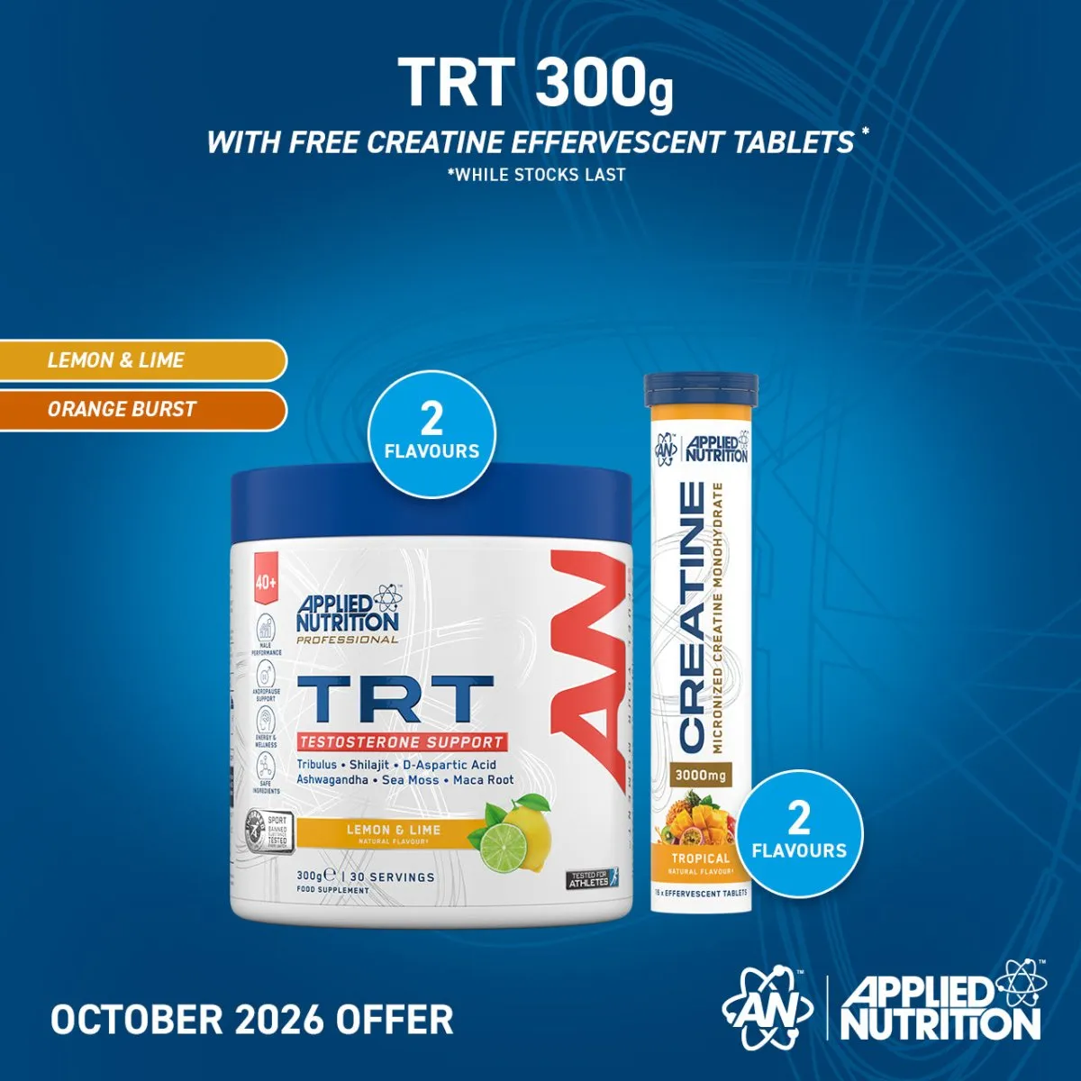 Applied Nutrition TRT Testo Pulver Lemon & Lime 300g
