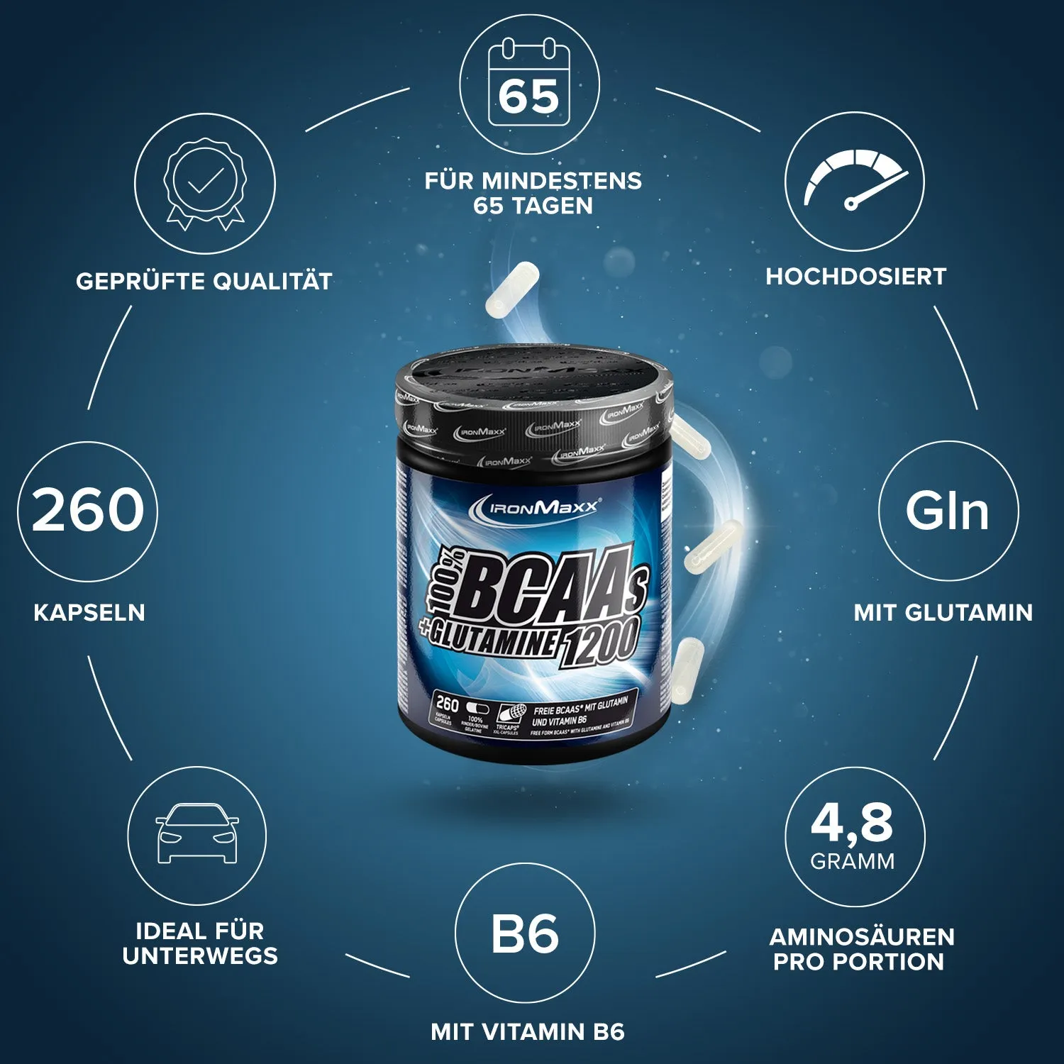 Iron Maxx BCAAs + Glutamin 1200 260 Tricaps® Kapseln