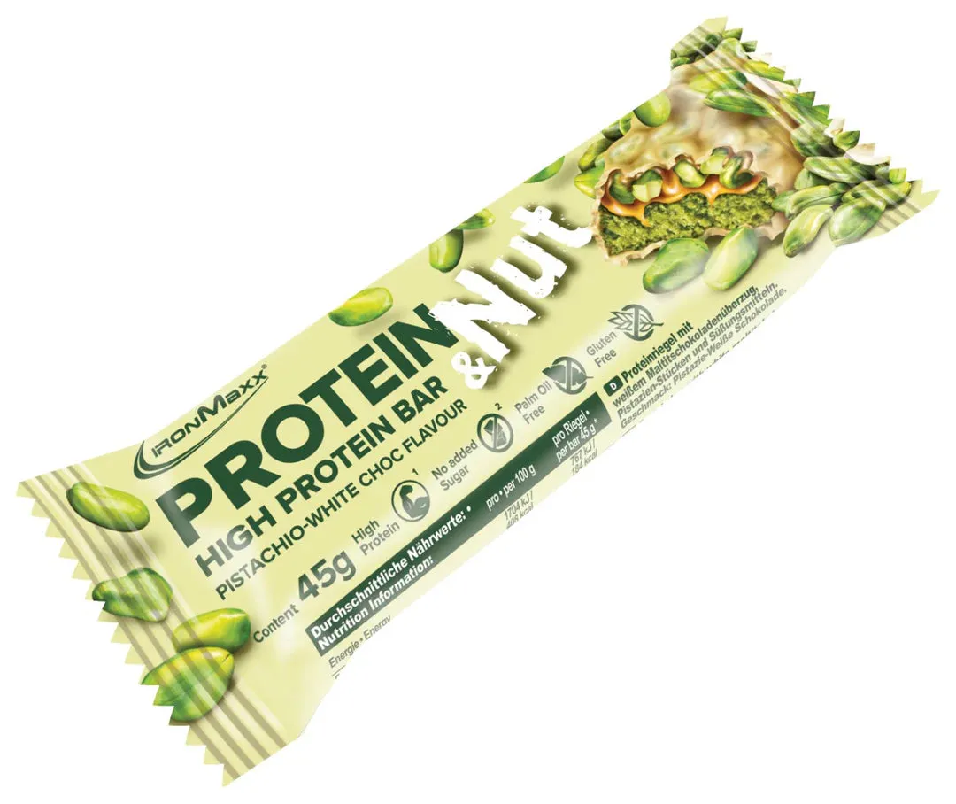 Iron Maxx Protein & Nut Proteinriegel Pistachio White Choc 12 x 45 g