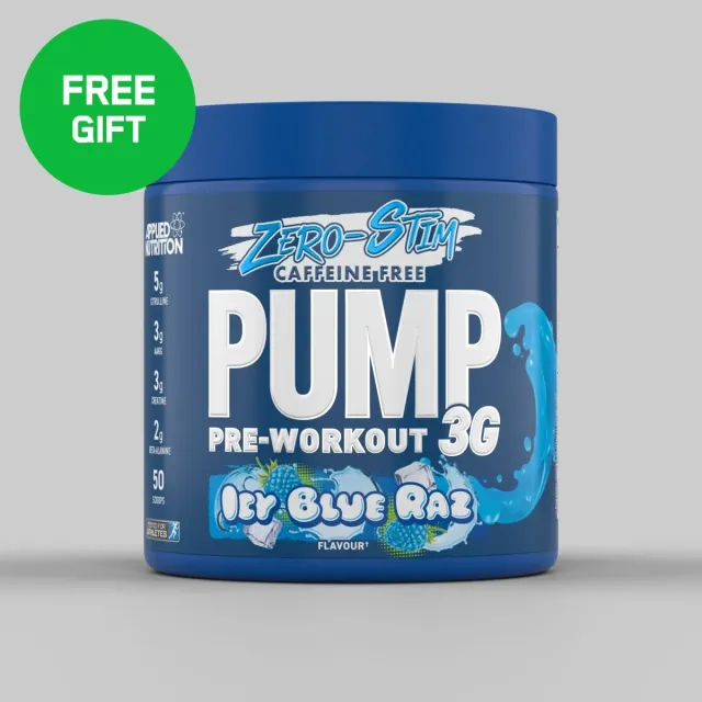 Applied Nutrition Pump 3G Zero Stim Pre-Workout Eisblauer Raz 375 g koffeinfrei