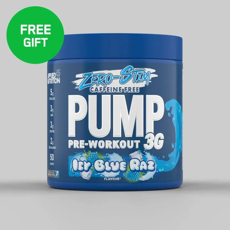 Applied Nutrition Pump 3G Zero Stim Pre-Workout Eisblauer Raz 375 g koffeinfrei