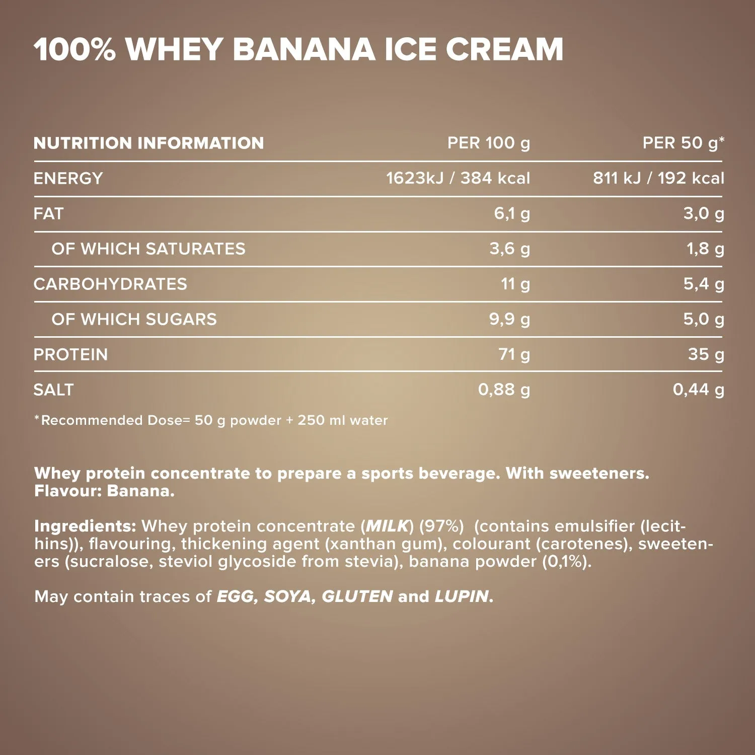 Iron Maxx 100% Whey Protein 500g Banana Ice Cream zuckerfrei