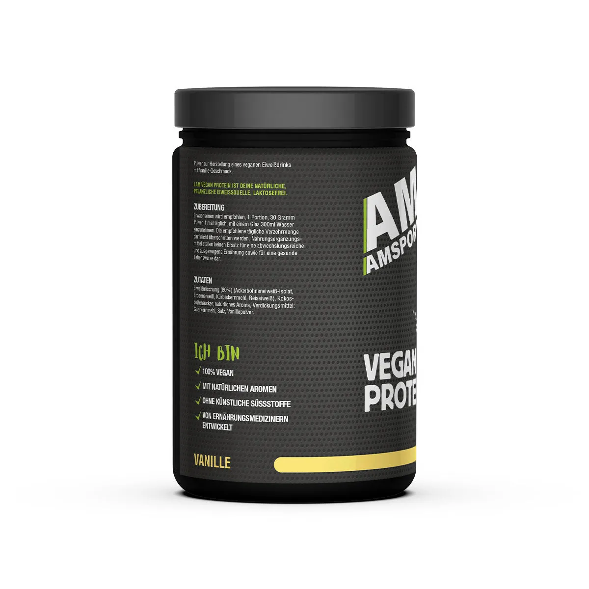 AMSPORT Natural Vegan Protein Pulver Vanille 390 g