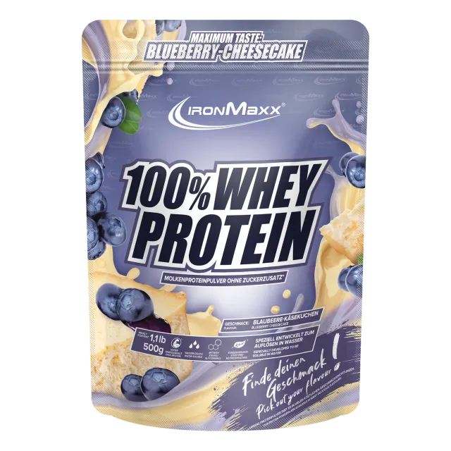 Iron Maxx 100% Whey Protein 500 g Blueberry Cheesecake Eiweiß