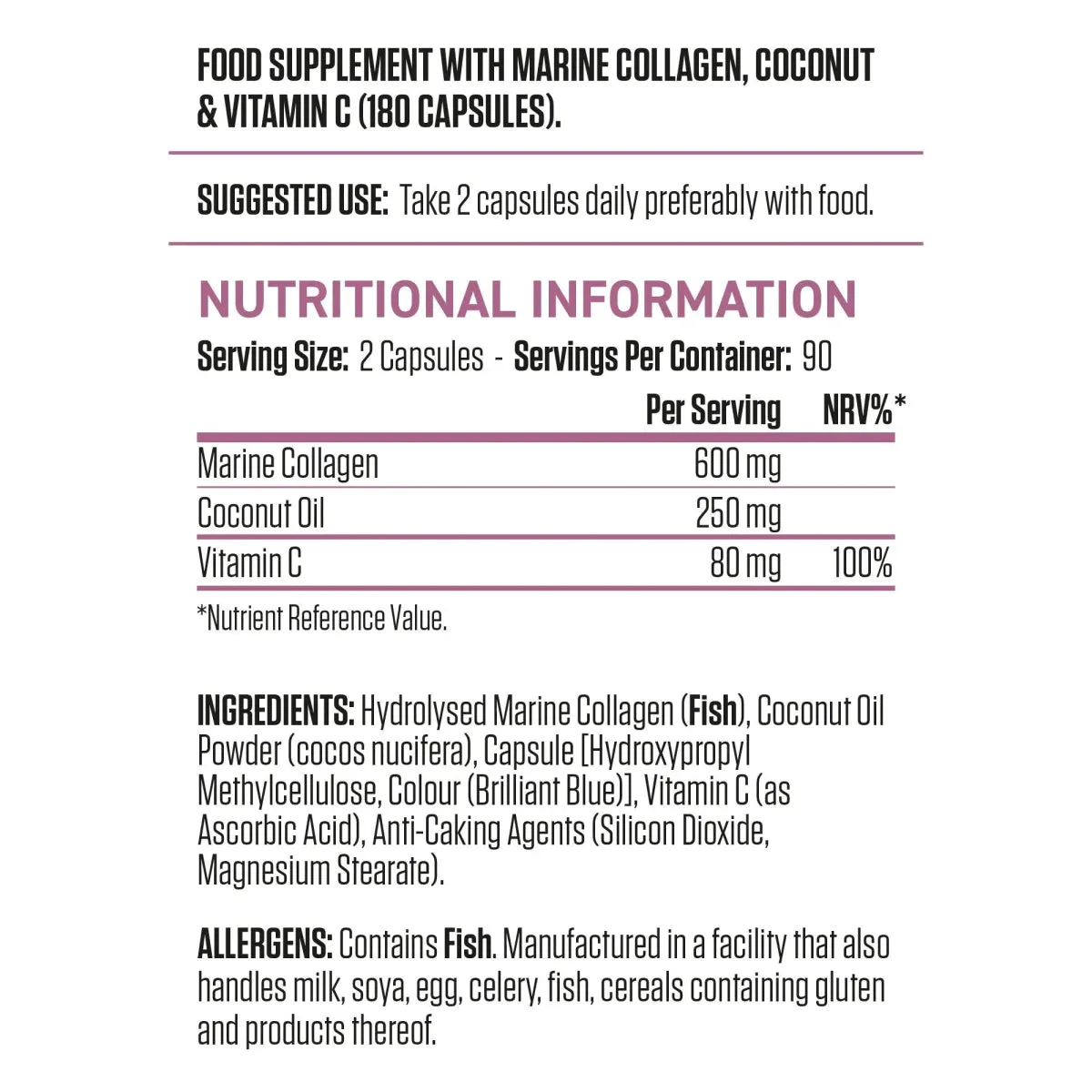 Applied Nutrition Collagen Coconut Kollagen Kapseln 180 Stück