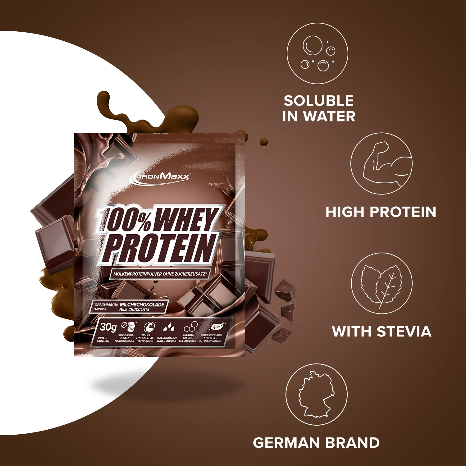 Iron Maxx 100% Whey Protein Pulver 10x30g Schoko
