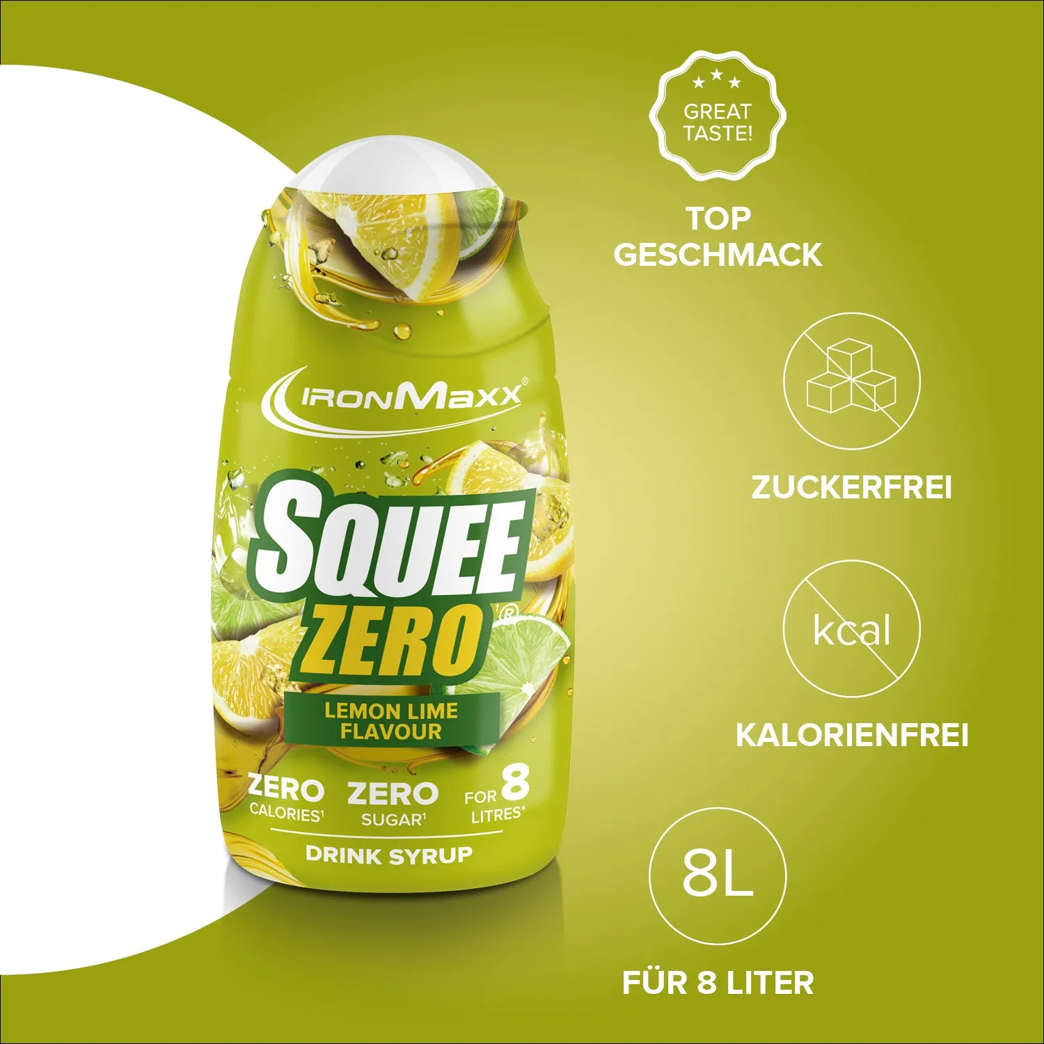 Iron Maxx SqueeZero Squeeze-Sirup 65 ml Zitrone Limette zuckerfrei