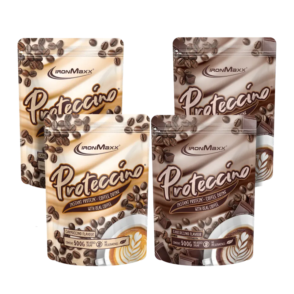 Iron Maxx Proteccino 4er Bundle 2 Sorten mit Shaker