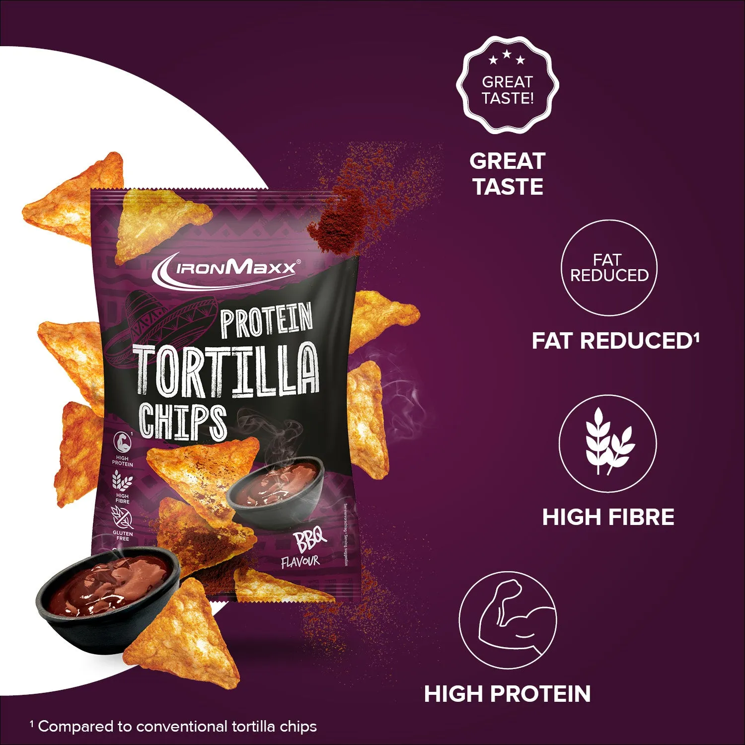 Iron Maxx Protein Tortilla Chips 2.0 Chips Barbecue 60g Vegan