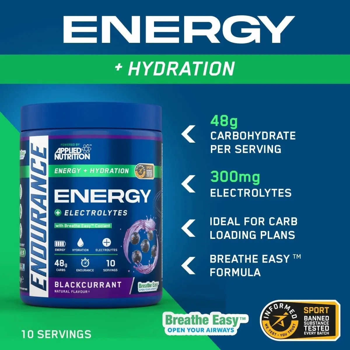Applied Nutrition Endurance Breathe Energiepulver 1,5 kg Kohlenhydrate