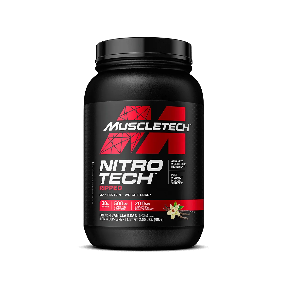MuscleTech Nitro-Tech Ripped Proteinpulver 2 lb mit Whey-Isolat