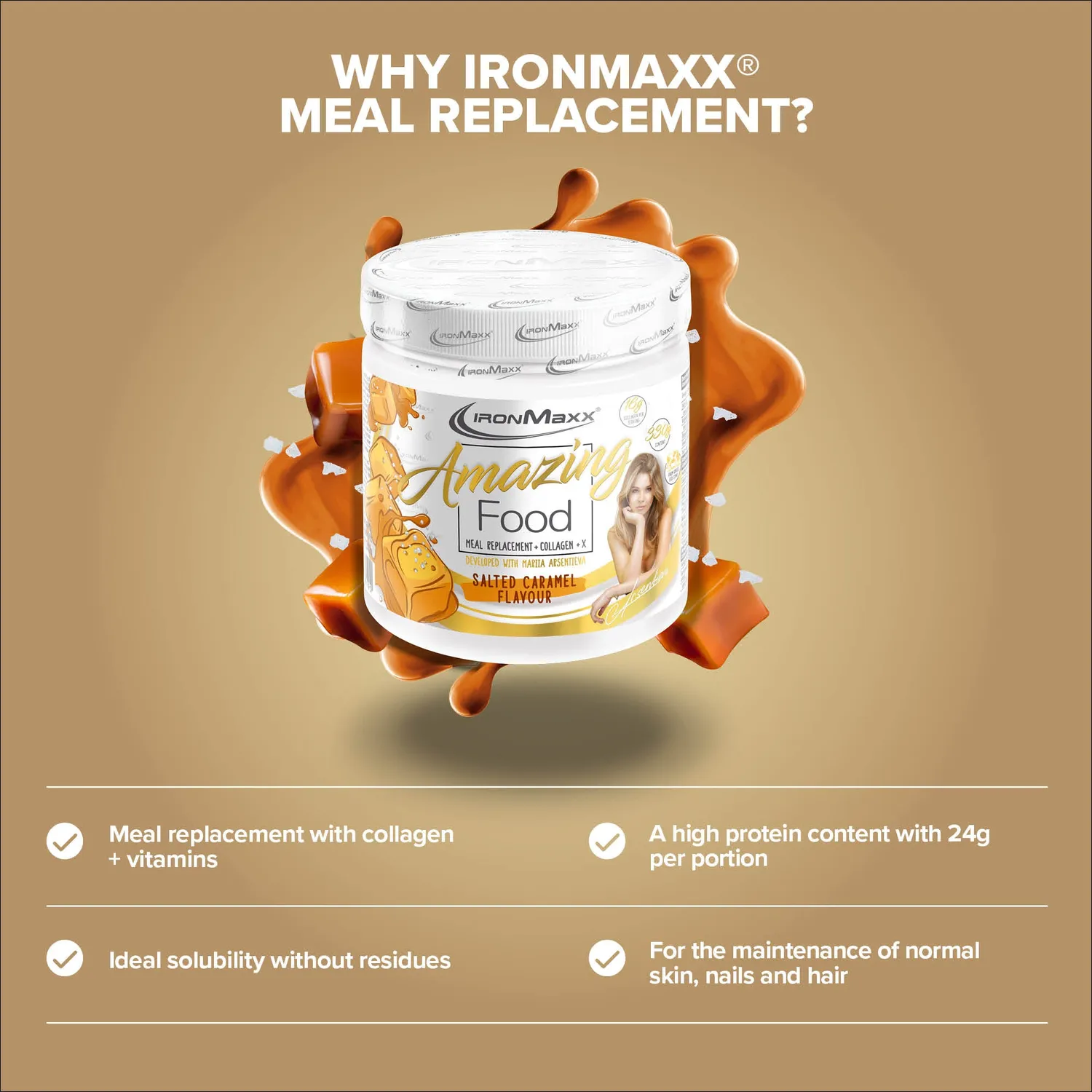 Iron Maxx Amazing Food 330g Salted Caramel Diätpulver