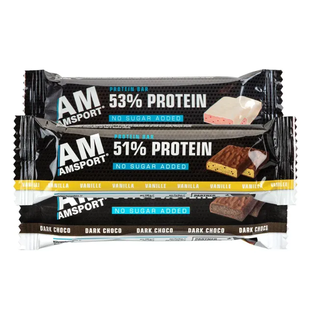 AMSPORT High Protein Riegel 50 g Proteinriegel Strawberry Cream Low Carb