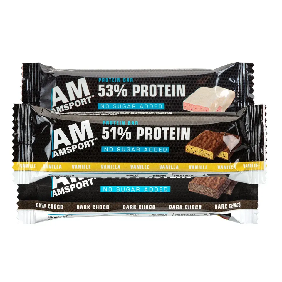 AMSPORT High Protein Riegel 50 g Proteinriegel Strawberry Cream Low Carb