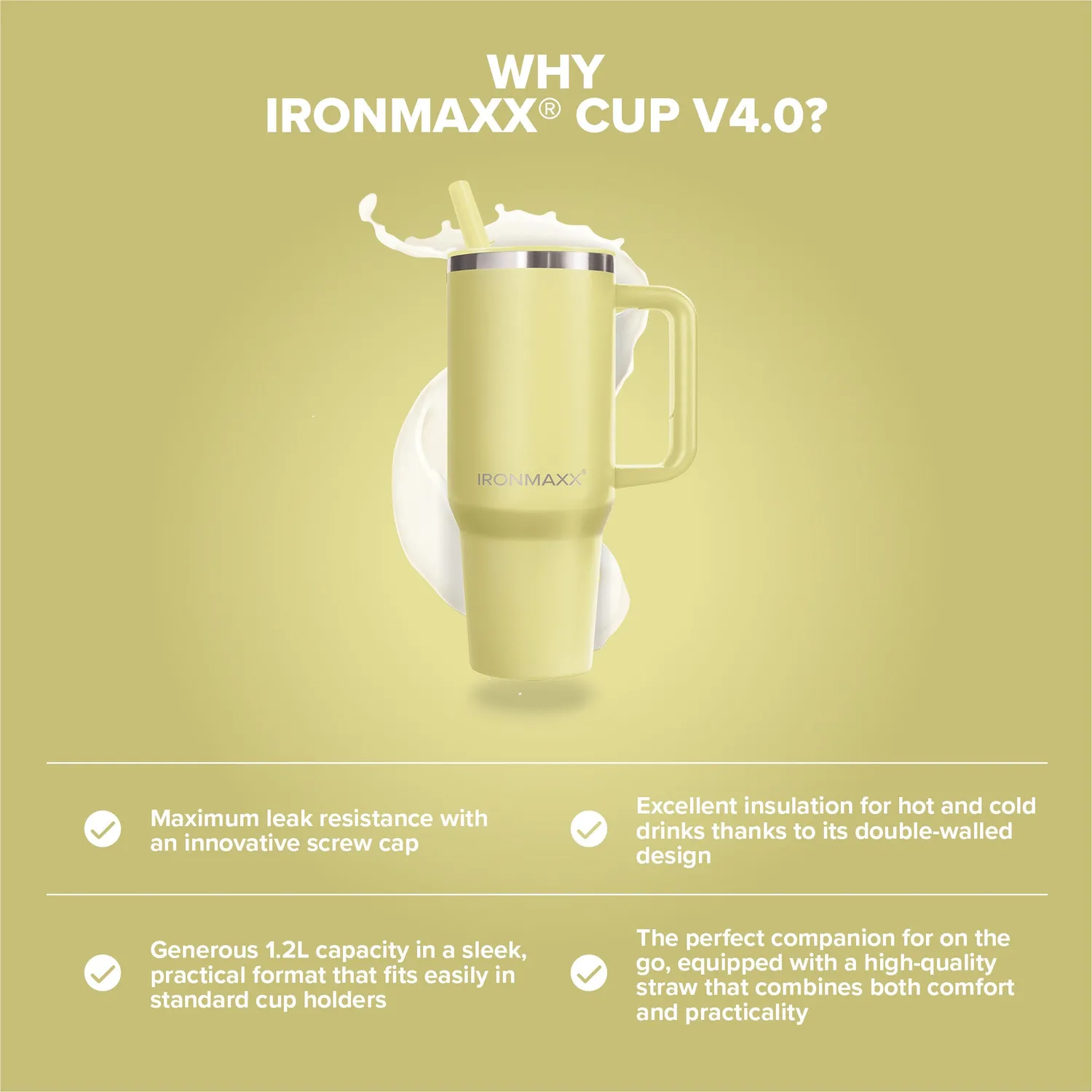 Iron Maxx Cup V4.0 Thermobecher Soft Sunrise 1200ml