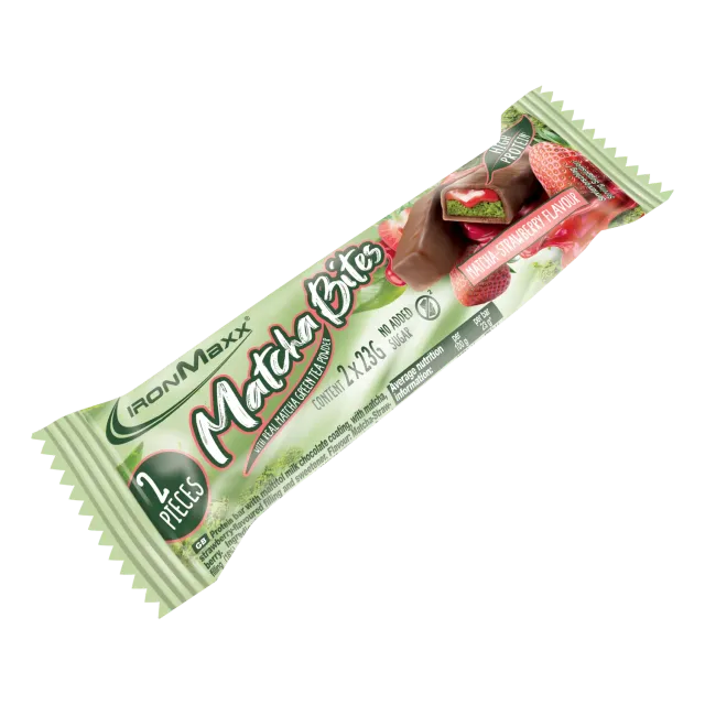 Iron Maxx Matcha Bites Matcha-Strawberry Riegel 46g