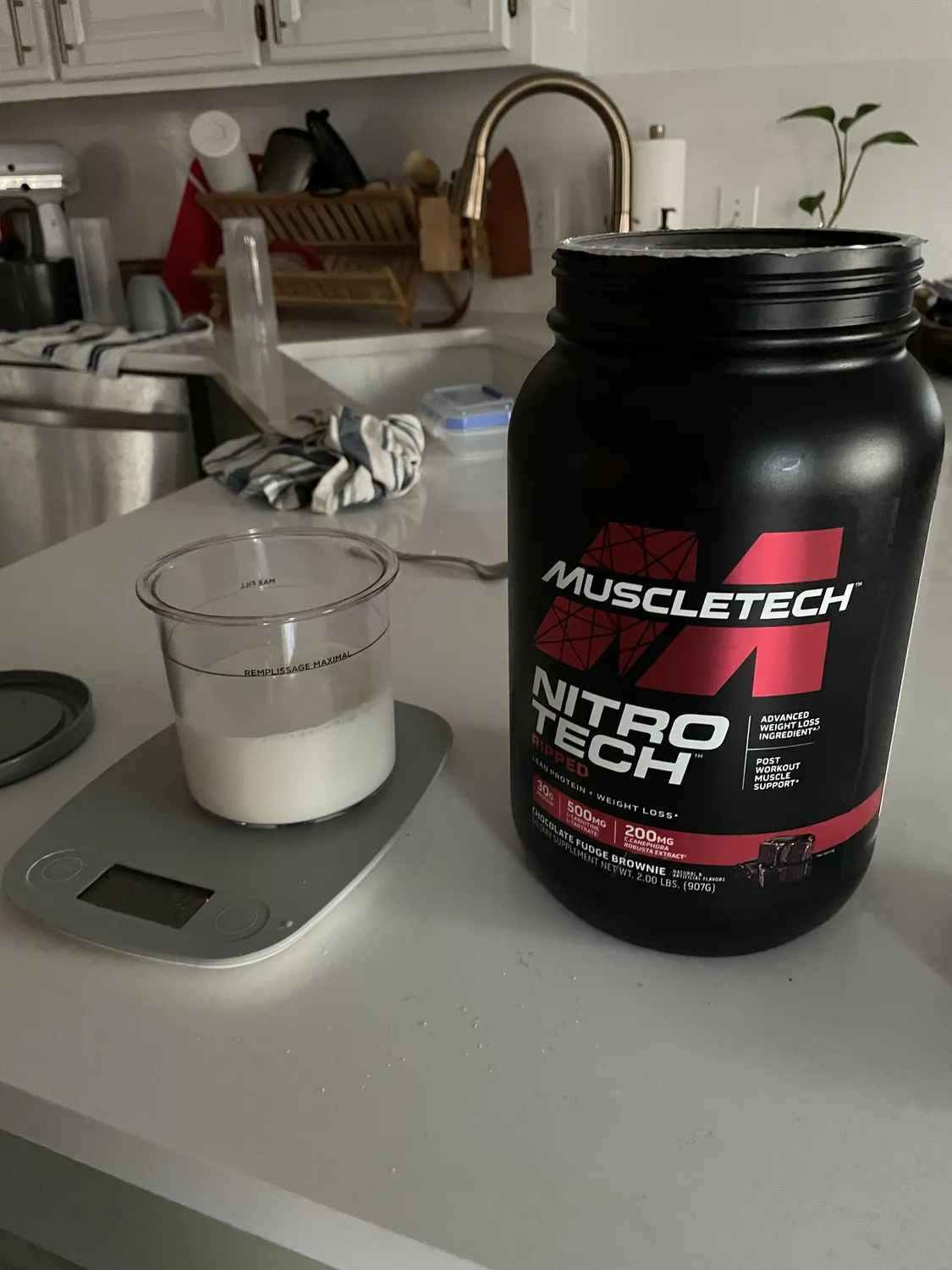 MuscleTech Nitro-Tech Ripped Proteinpulver 2 lb mit Whey-Isolat