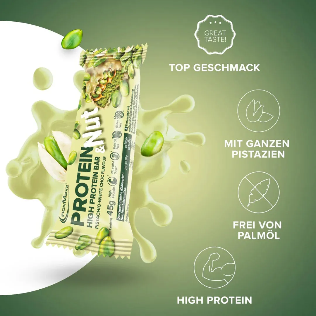 Iron Maxx Protein & Nut Proteinriegel Pistachio White Choc 12 x 45 g
