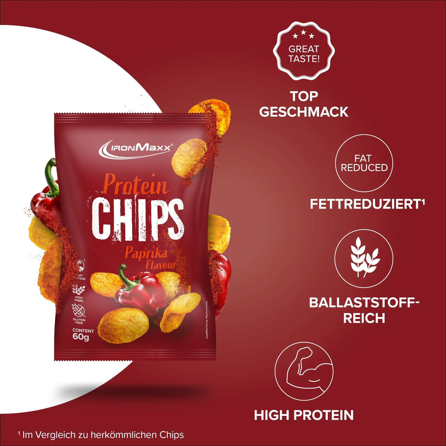Iron Maxx Protein Chips 3.0 Proteinchips Paprika 60g