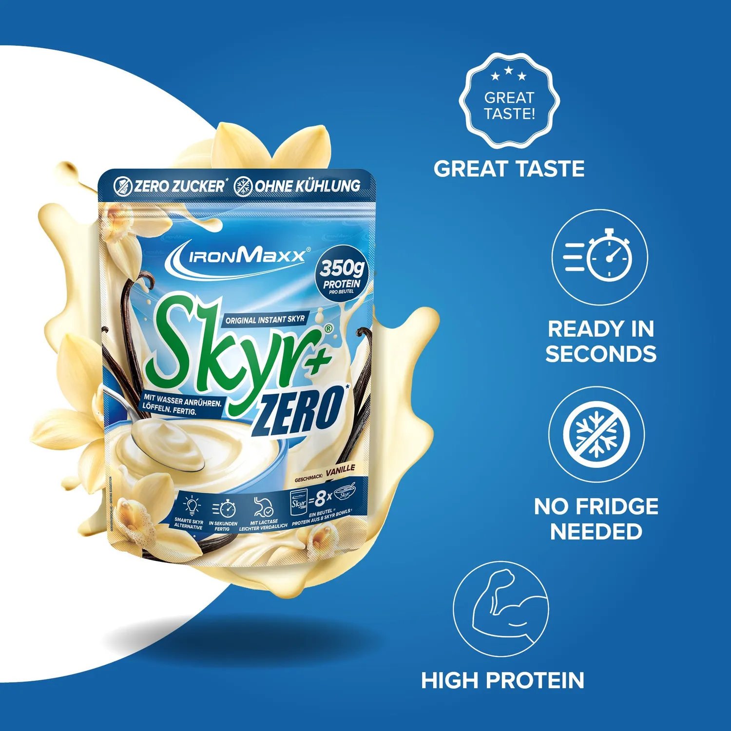 Iron Maxx Skyr+ Zero Vanilla Proteinpulver 500g eiweißreich