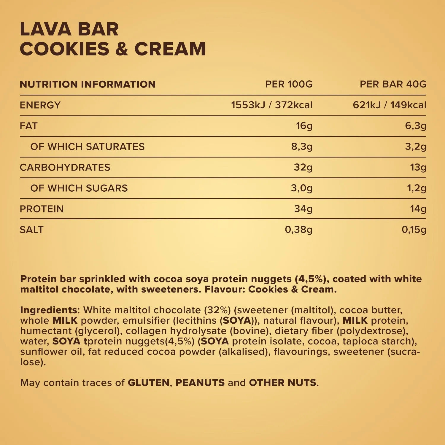 Iron Maxx Lava Bar Protein Riegel 18 x 40 g Cookies and Cream