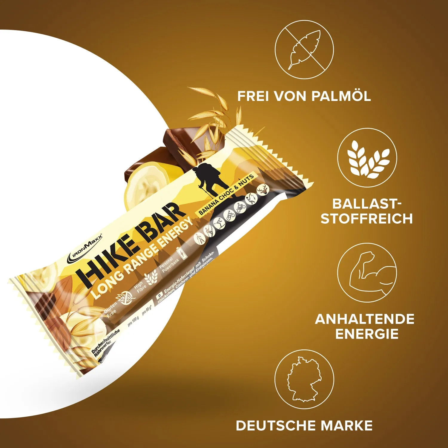 Iron Maxx Hike Bar Proteinriegel Banana Choc & Nuts 60 g vegan