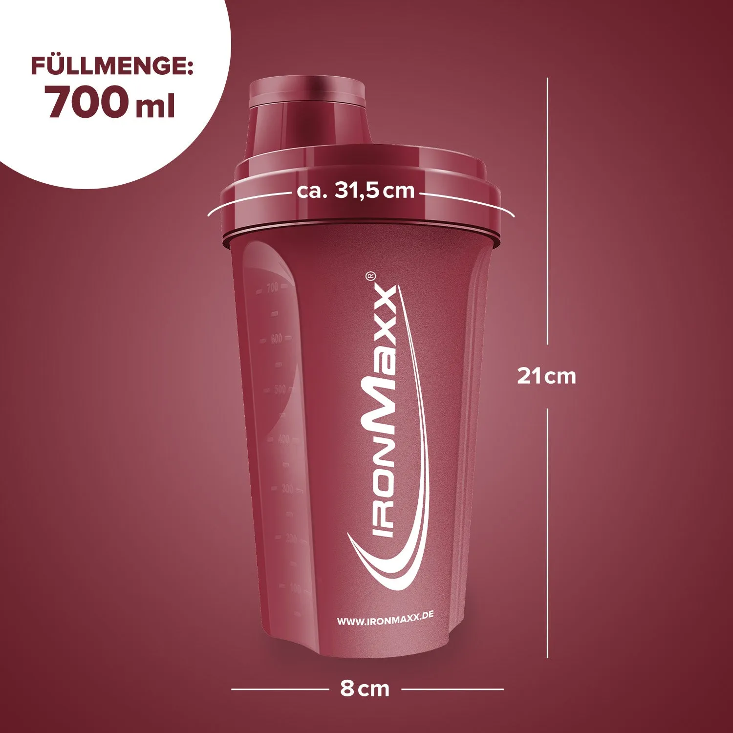 Iron Maxx Shaker 700ml Proteinshaker Cozy Red BPA-frei