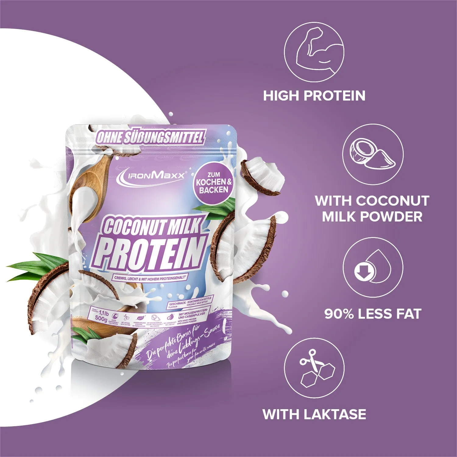 Iron Maxx Coconut Milk Protein Pulver 500g Kokosmilch
