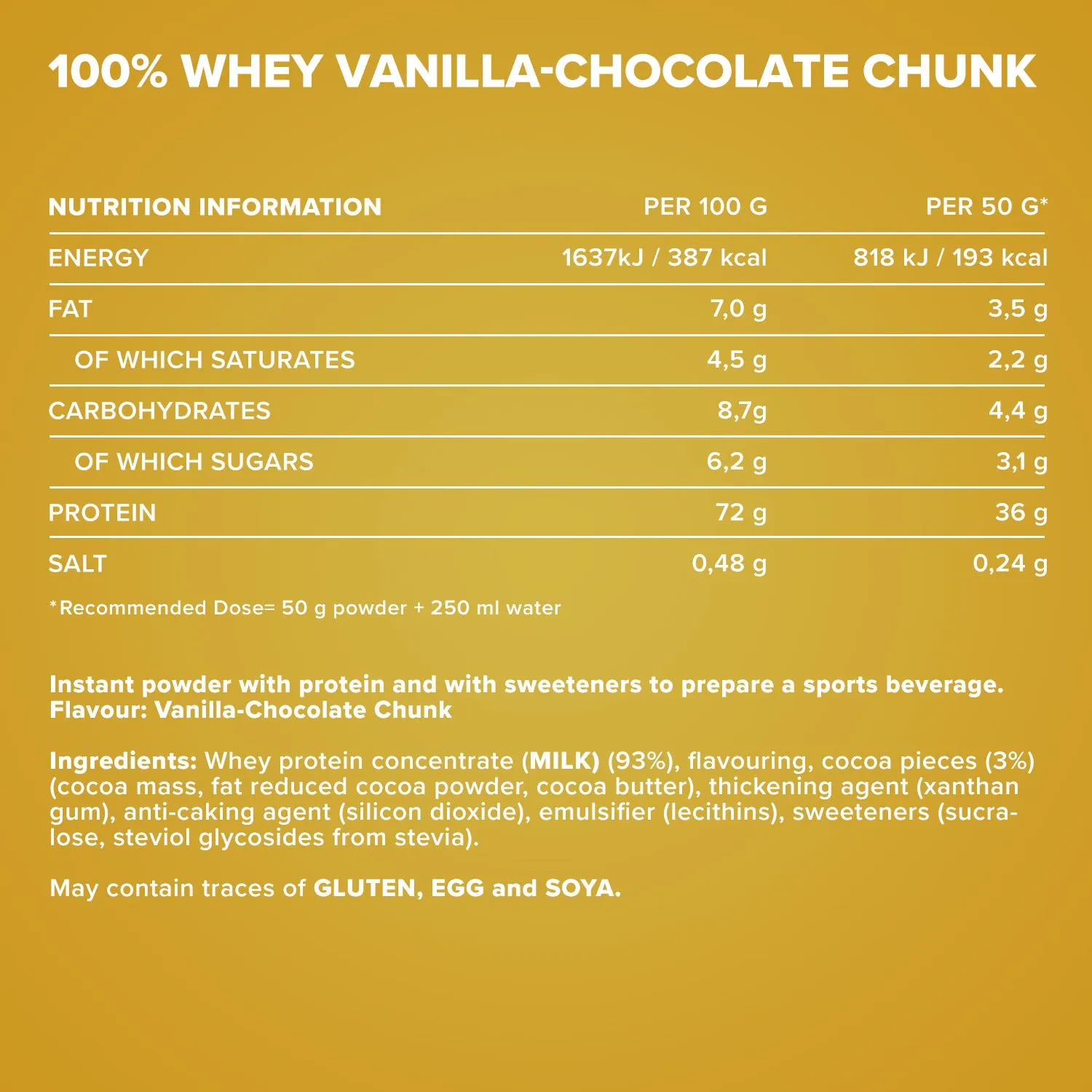 Iron Maxx 100% Whey Protein 500g Vanilla Choc Chunk Eiweißpulver