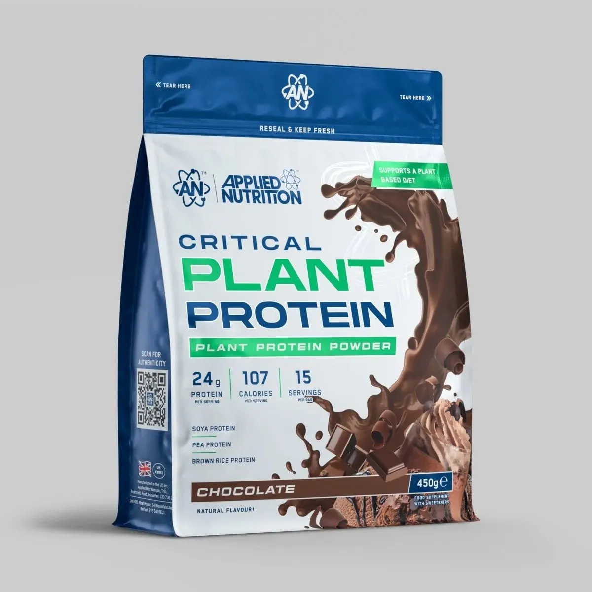 Applied Nutrition Critical Plant Proteinpulver Schokolade 450g vegan