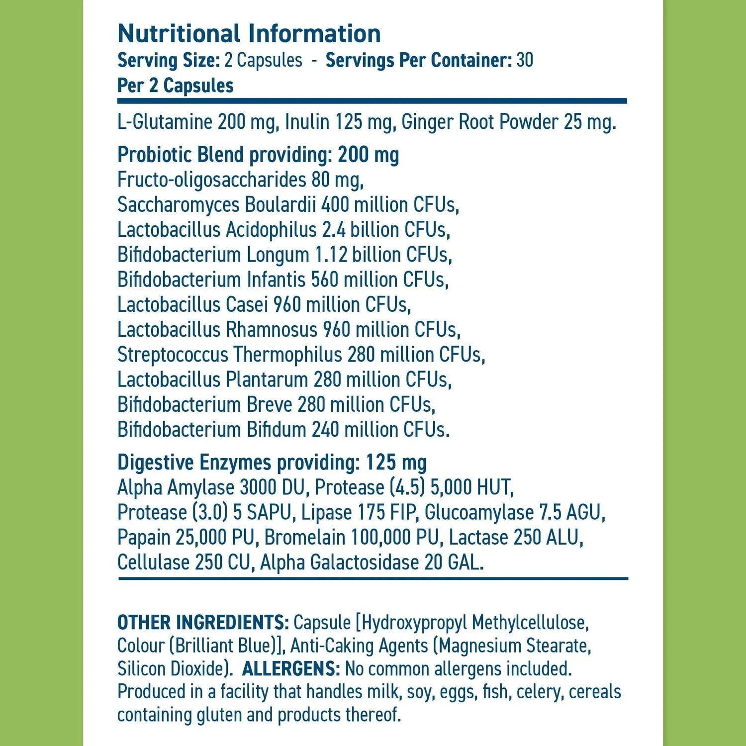 Applied Nutrition Gut Health Darmgesundheitskapseln 60 Kapseln Probiotika