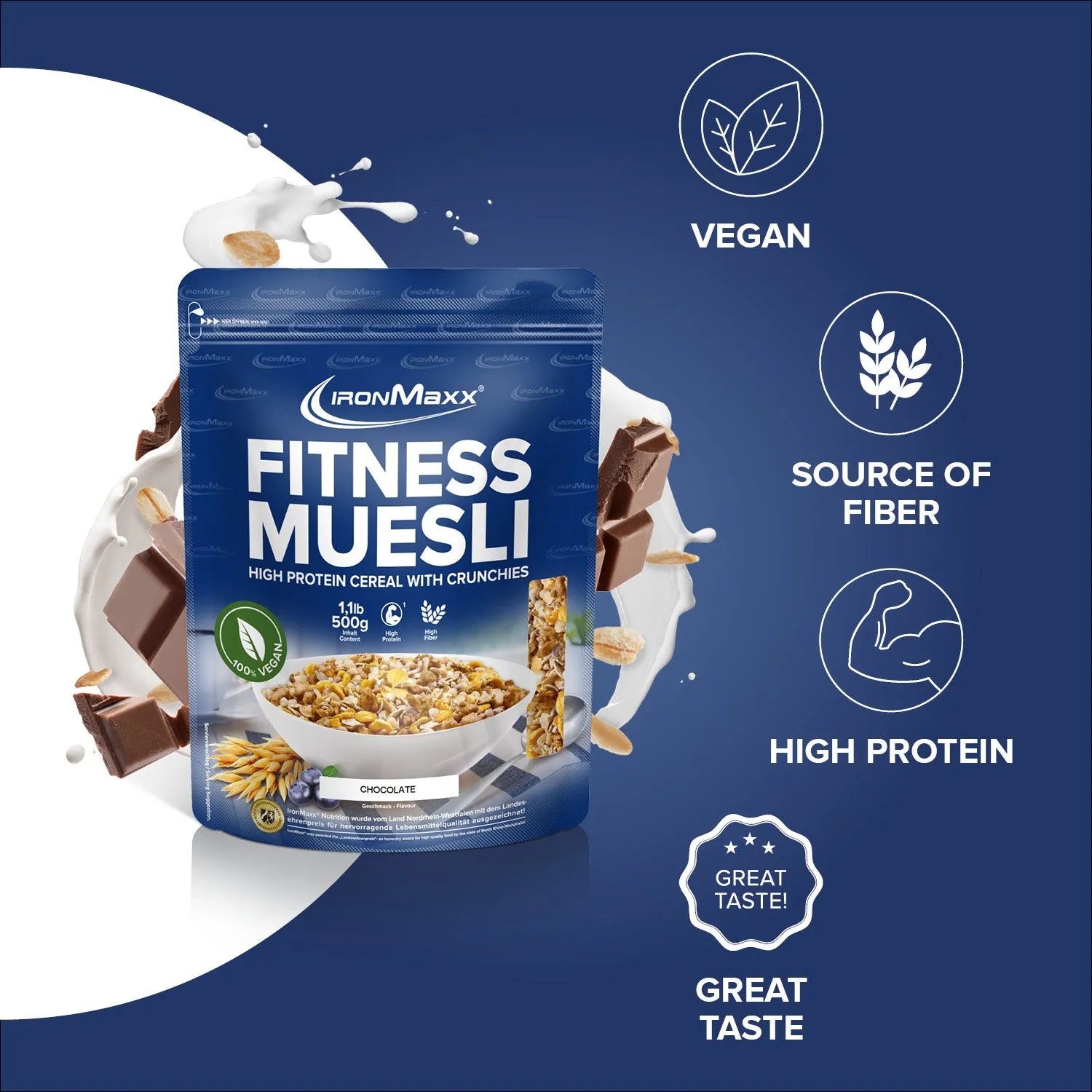 Iron Maxx Fitness Müsli Chocolate 500 g proteinreich