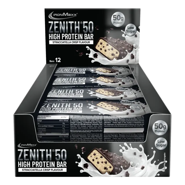 Iron Maxx ZENITH 50 Proteinriegel Stracciatella Crisp 12x100g