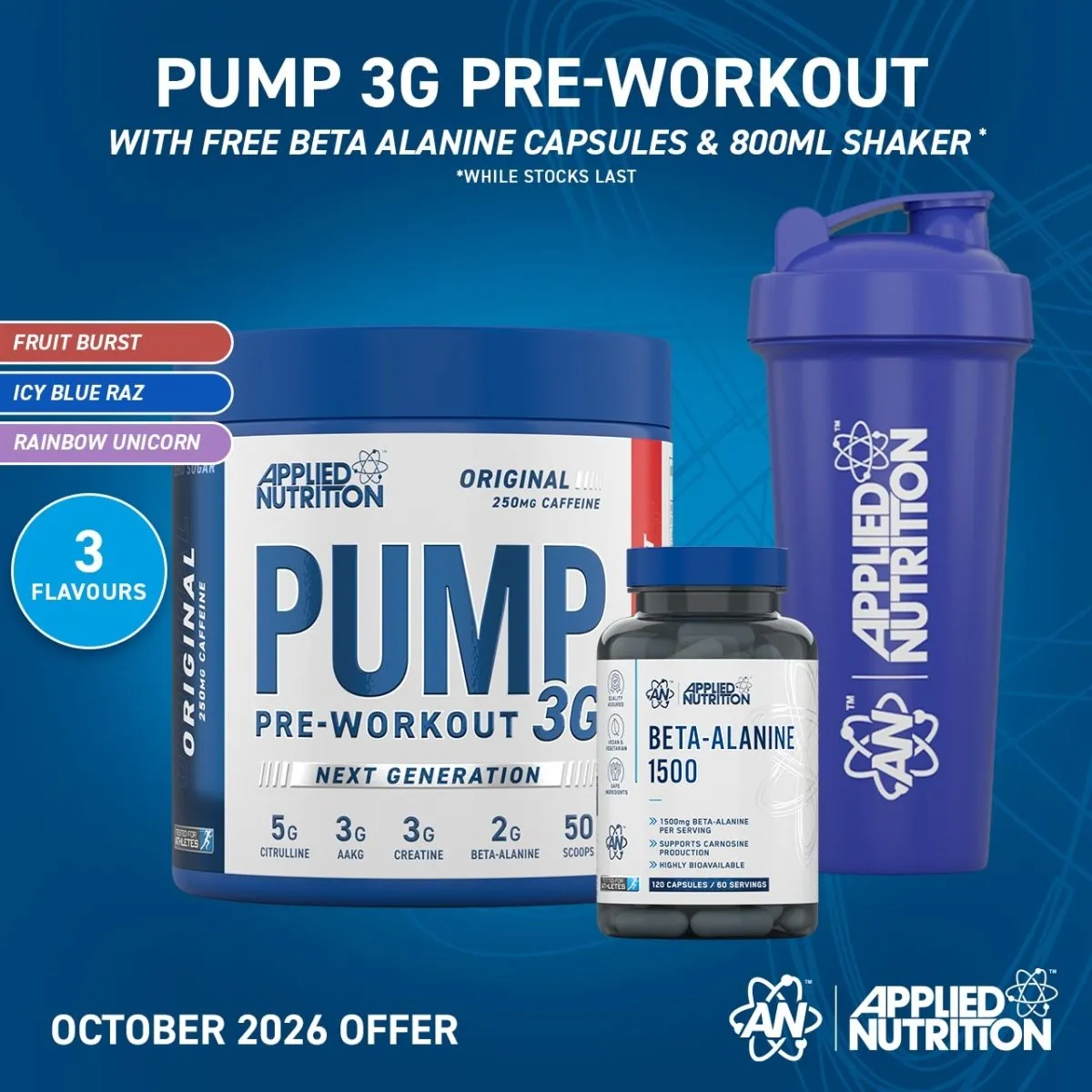 Applied Nutrition Pump 3G Pre Workout 375g Koffein