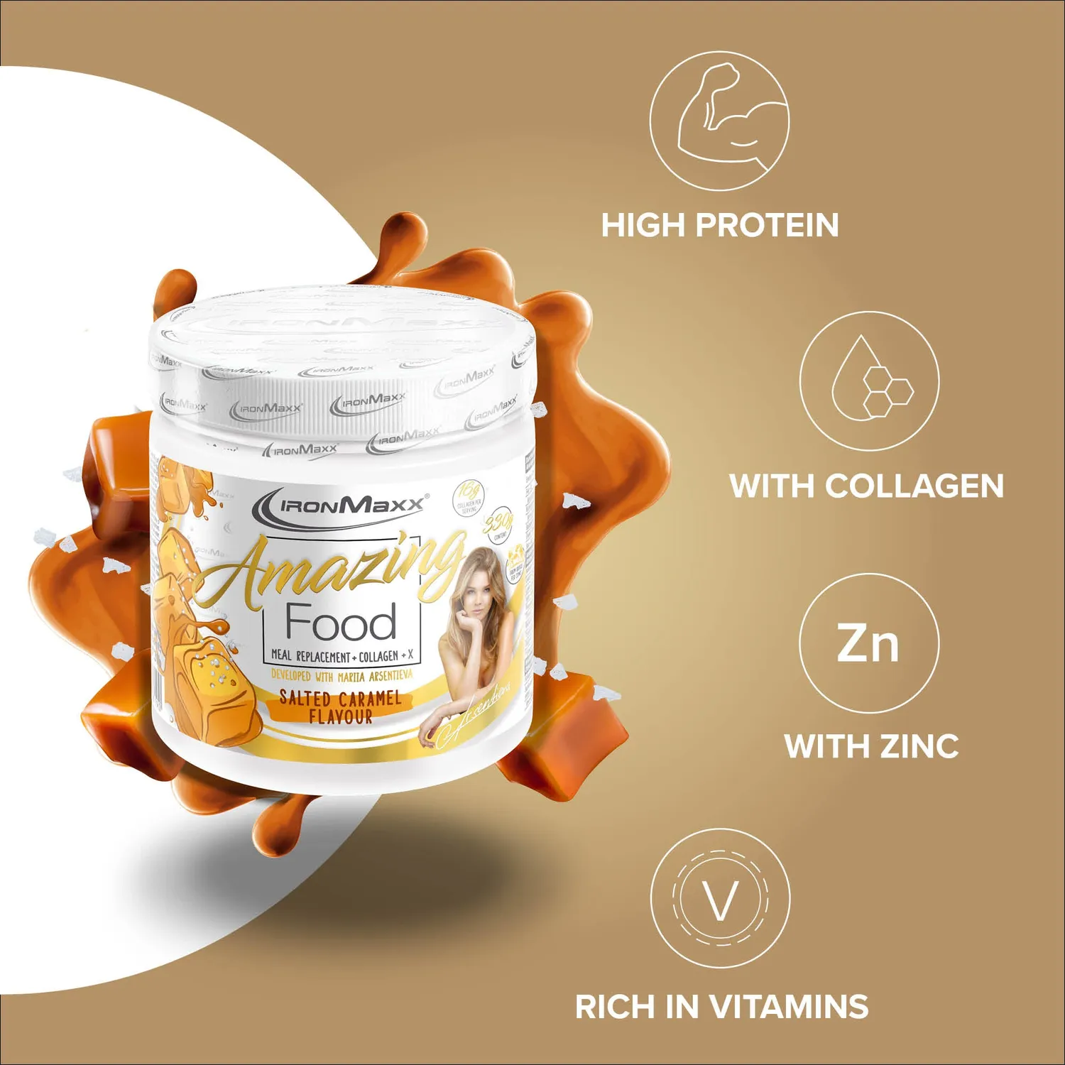 Iron Maxx Amazing Food 330g Salted Caramel Diätpulver