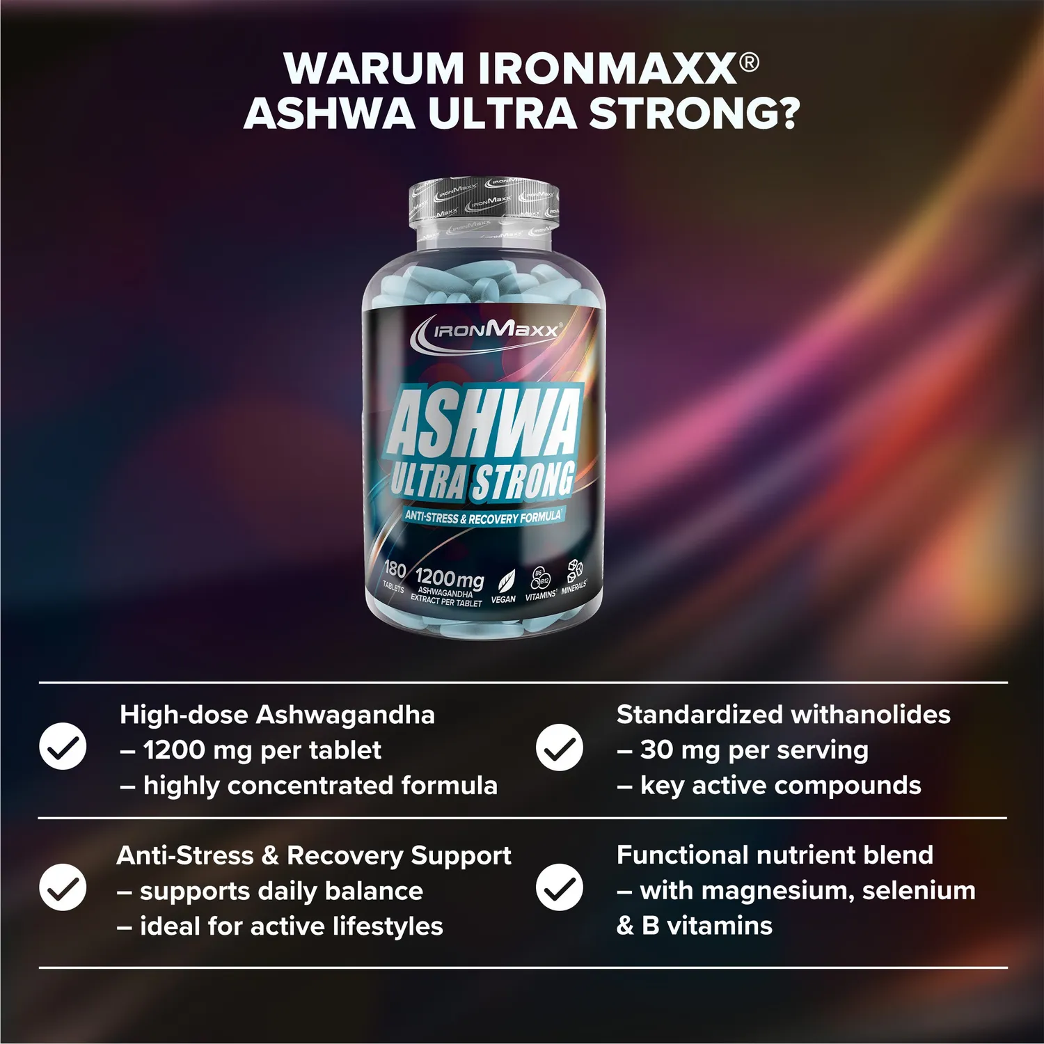 Iron Maxx Ashwagandha Ultra Strong Tabletten 180 Stück hochdosiert