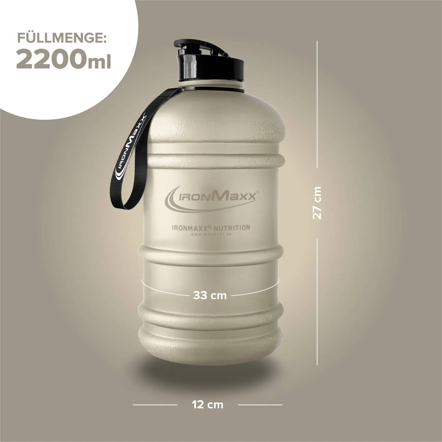 Iron Maxx Water Gallon 2200ml Sandstone Beige Flasche
