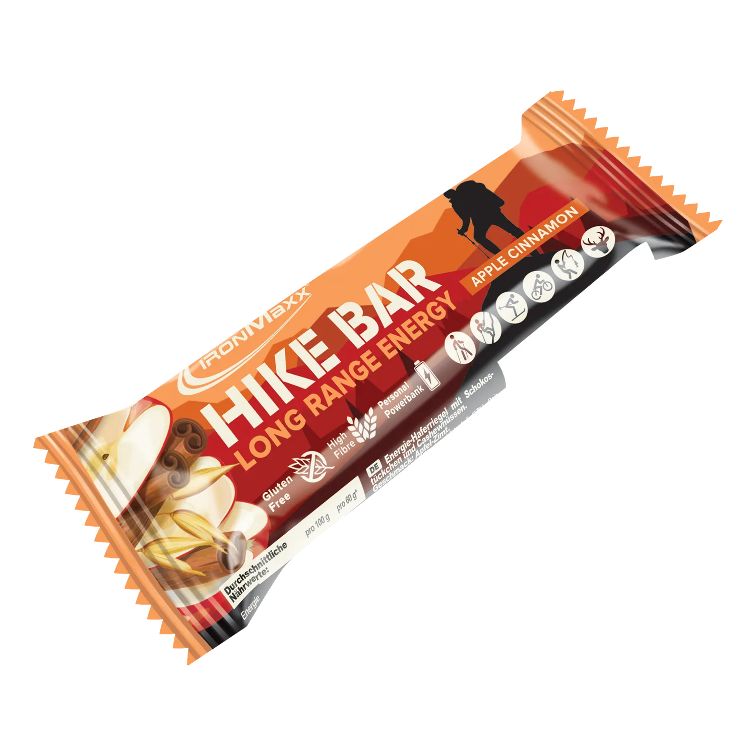 Iron Maxx Hike Bar Riegel Apfel Zimt 12x60g vegan