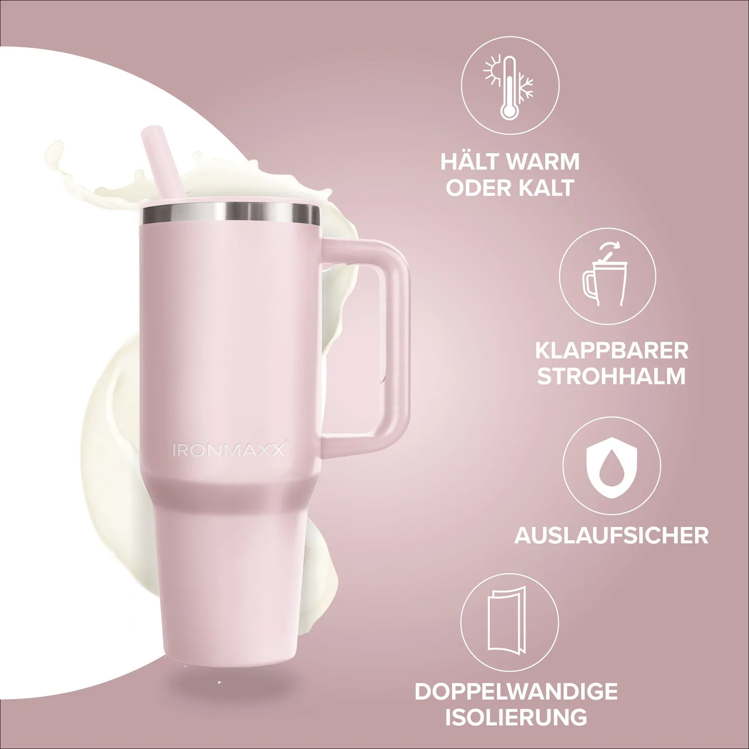 Iron Maxx Cup V4.0 Thermobecher Rose 1200ml doppelwandig