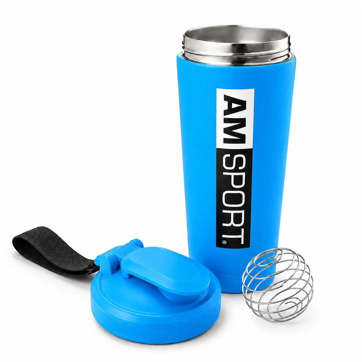 AMSPORT Edelstahl Shaker 0,7 l blau BPA-frei