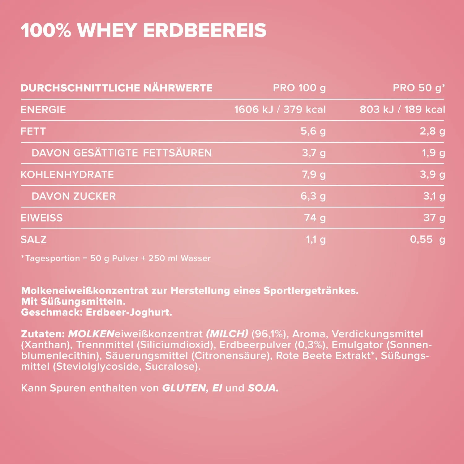 Iron Maxx 100% Whey Protein 500 g Strawberry Ice Cream Eiweißpulver