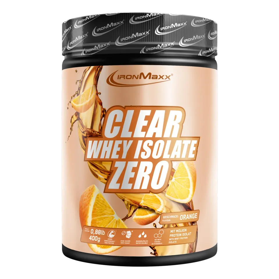 Iron Maxx Clear Whey Isolate ZERO Proteinpulver 400 g Orange zuckerfrei