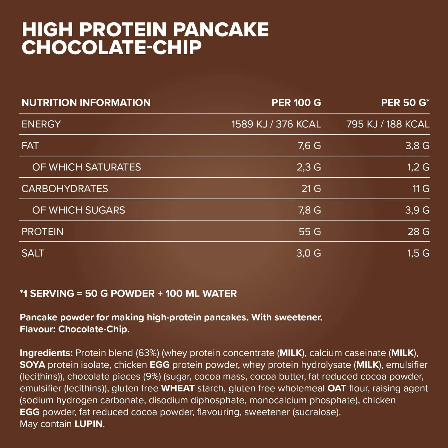 IronMaxx High Protein Pancake Pfannkuchenmix 450g Chocolate Chip
