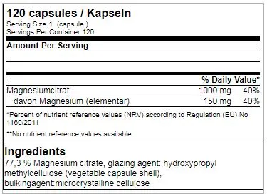 GN Laboratories Magnesium Citrat Kapseln 120 Stück 1000 mg
