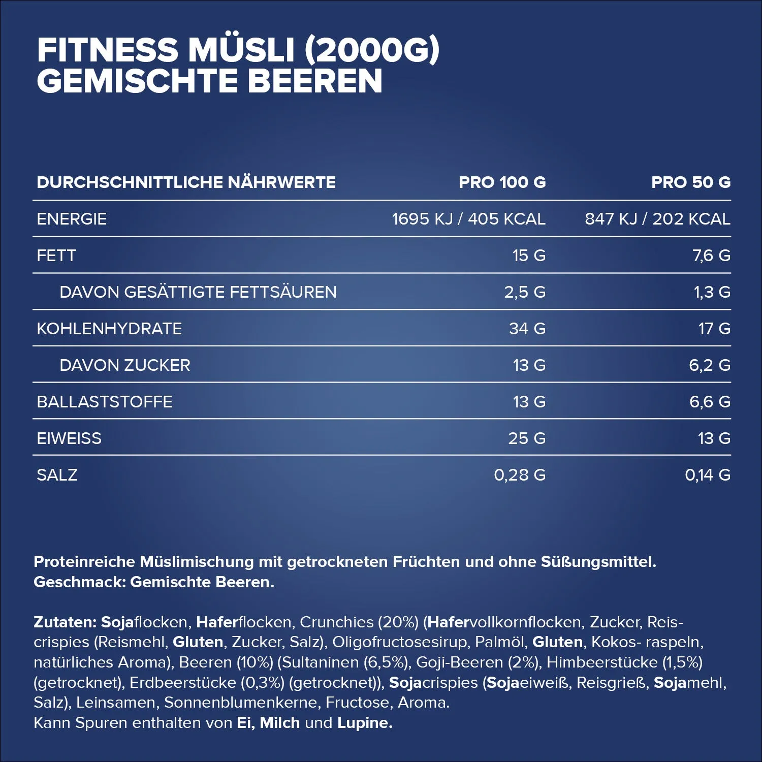 Iron Maxx Fitness Müsli Berry Mix 2000 g vegan